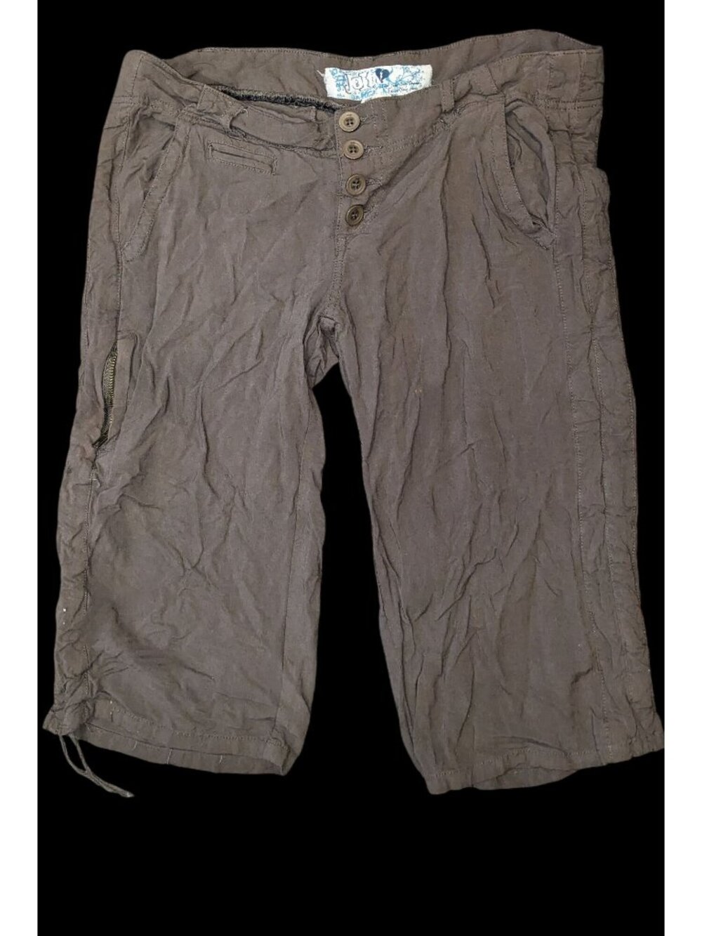 Vintage 90s Jolt Brown Capri Pants Y2K Cropped Pants Retro Summer Casual Low Ris